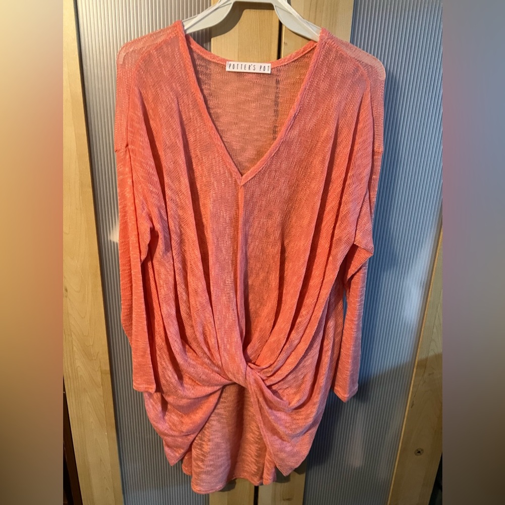 Sheer light weight shirt! Pink/coral in color!